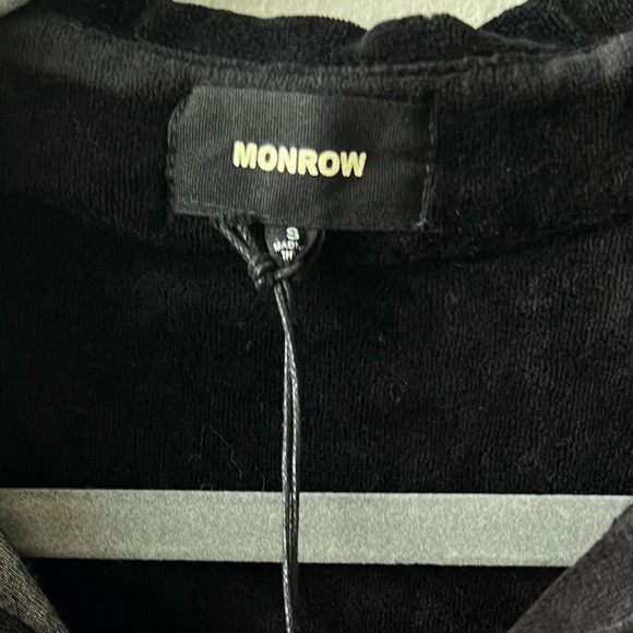 MONROW black velour romper size S new with tags MSRP $175 - Picture 15 of 16